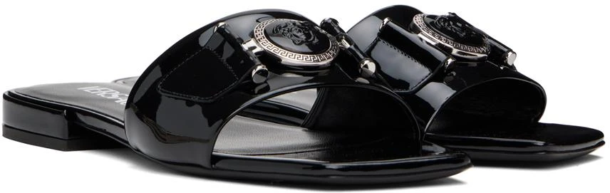 Versace Black Medusa Buckle Leather Mules 4