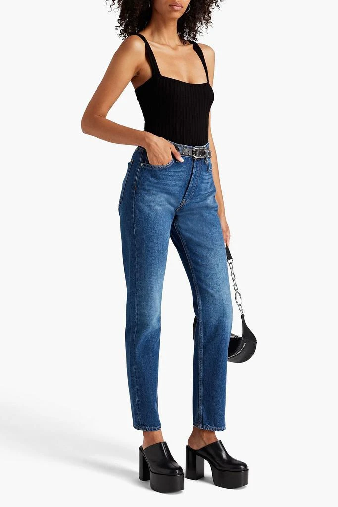 RAG & BONE Faded high-rise slim-leg jeans 2