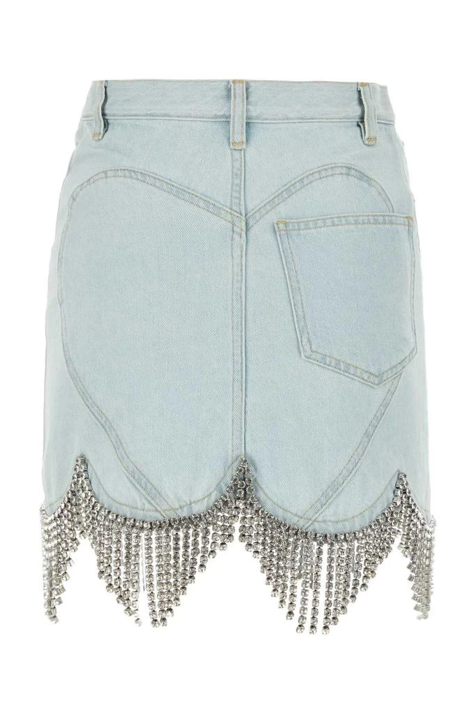 AREA Area Button Detailed Embellished Denim Skirt 2