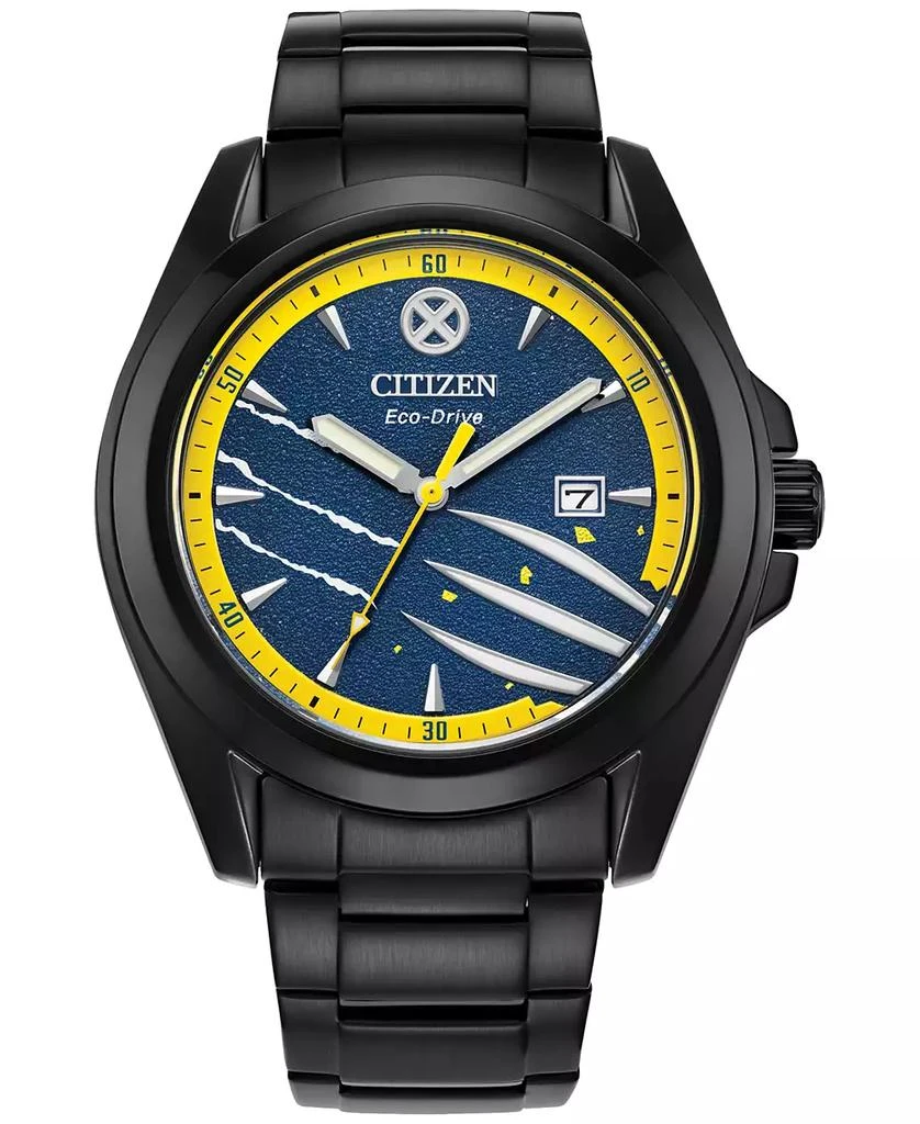 Citizen Eco-Drive Men's Marvel Wolverine Black-Tone Stainless Steel Bracelet Watch 43mm Gift Set 1