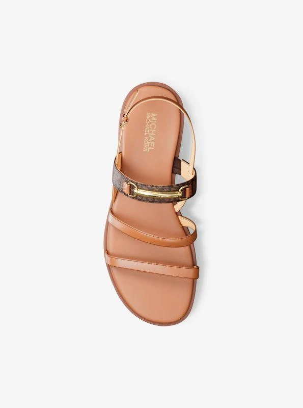Michael Kors Carson Signature Logo and Leather Sandal 4
