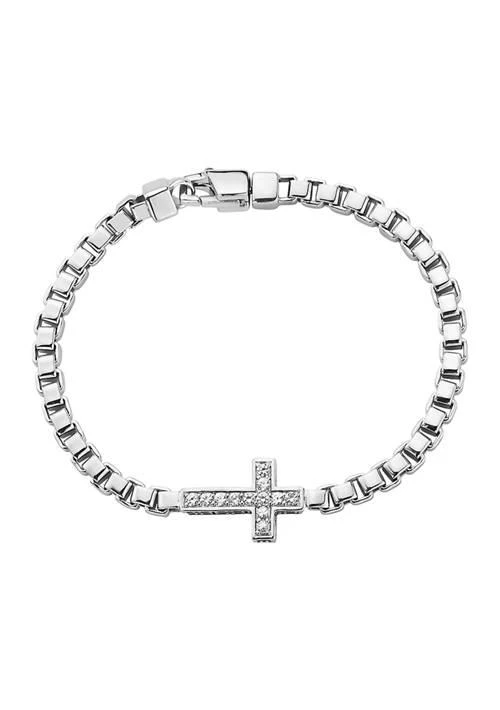 Effy Men
s 5/8 ct. t.w. White Sapphire Sterling Silver Bracelet