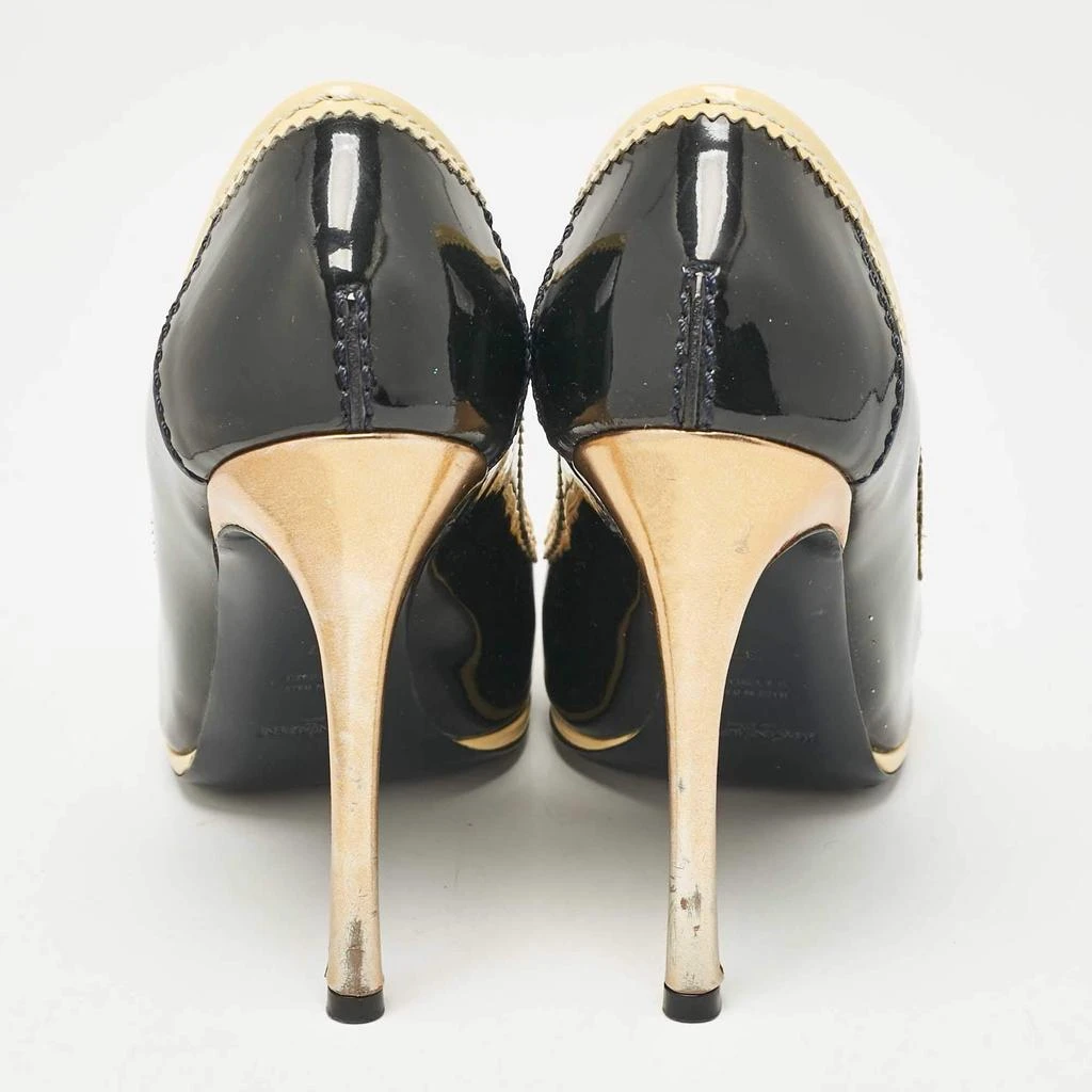 Yves Saint Laurent Yves Saint Laurent Black/Yellow Patent Leather Loafer Pumps Size 37 5