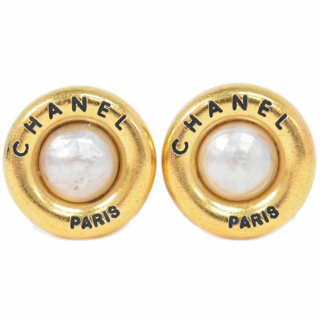 Chanel Cc Hoop Clip-On Earrings Crystal Embellished Metal _Plated Earrings Jewelry (Pre-Owned)