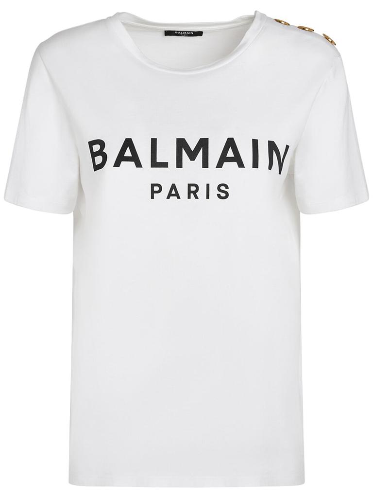 Balmain Logo Print Cotton T-shirt