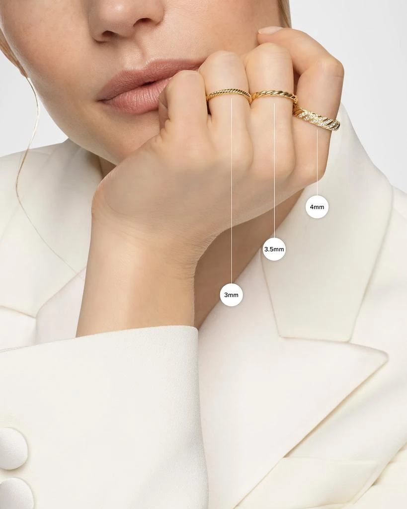 David Yurman Modern Cable Band Ring in 18K Gold, 2.8mm 3