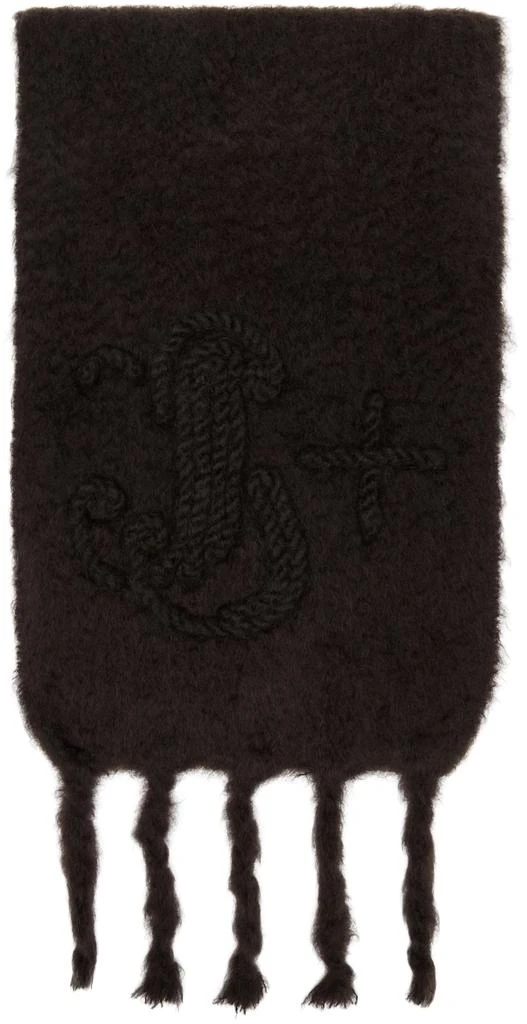 Jil Sander Brown Mohair Scarf 1