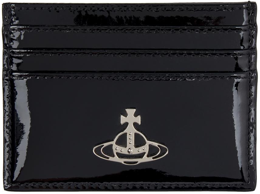 【VIVIENNE WESTWOOD】Big ORB Quilted Napa Card Holder Vivienne Westwood Orb-plaque Card Holder | Black | FARFETCH