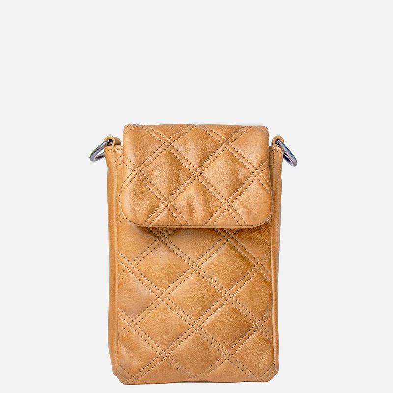 Amsterdam Heritage Beks | Diamond-Patterned Leather Phone Bag ONE SIZE