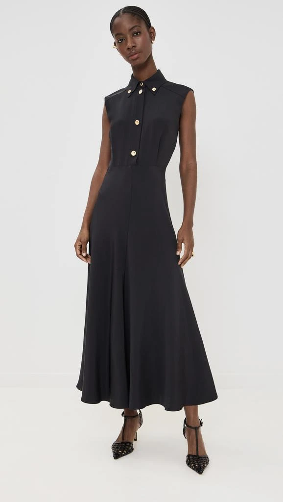 Brandon Maxwell Sleeveless Relaxed Fit Shirtdress with Quarter Placket 6