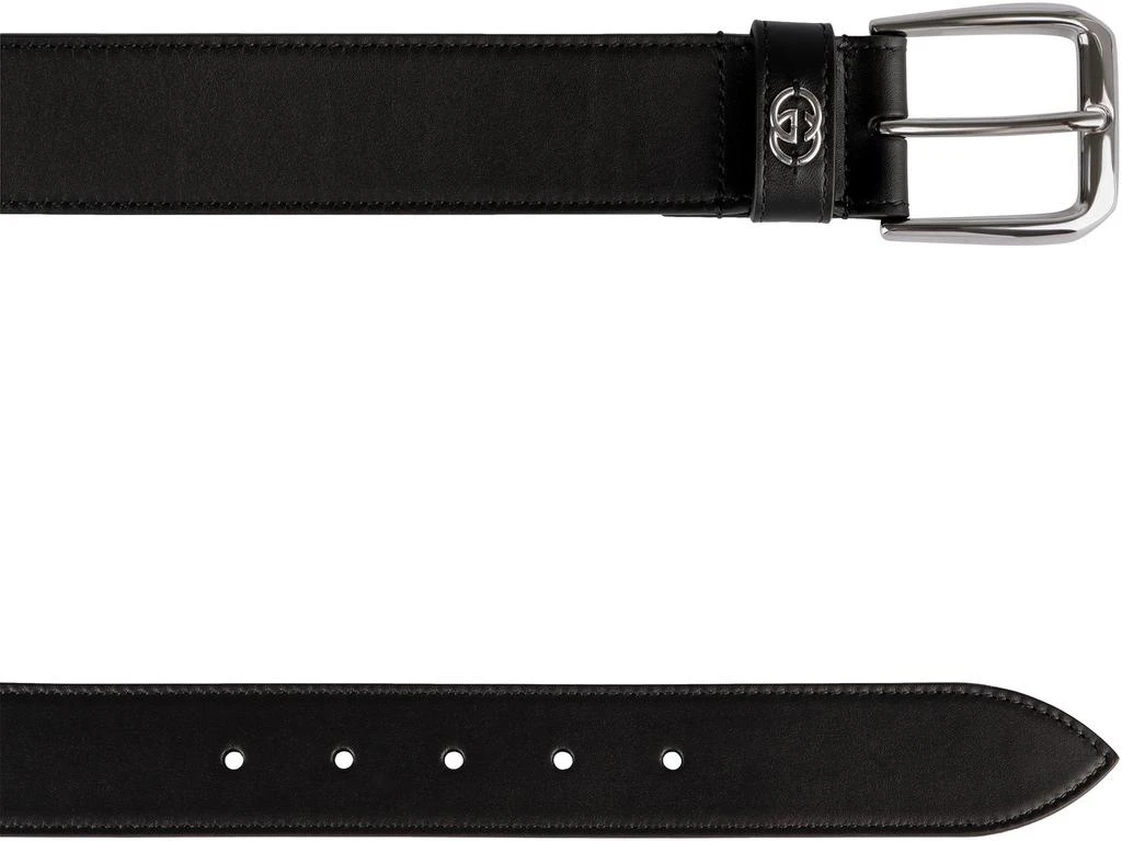 Gucci BLACK LEATHER GG BELT 3
