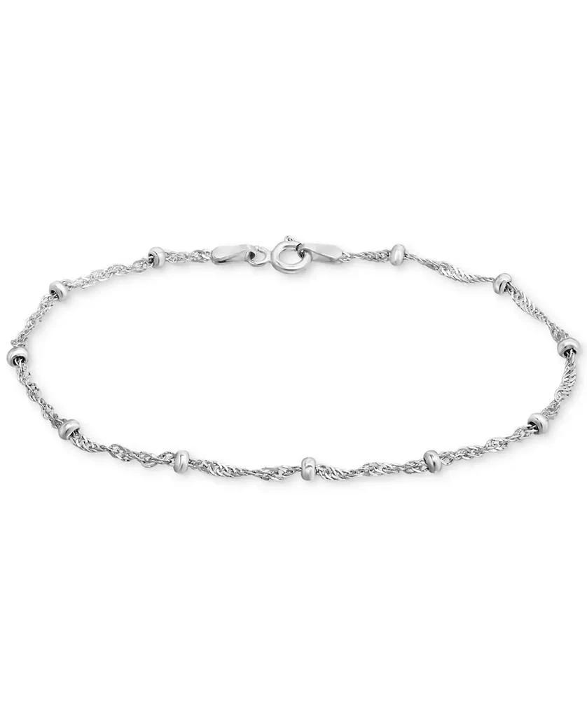 Giani Bernini Sterling Silver Bracelet,  7-1/4" Singapore Small Beaded Chain 1