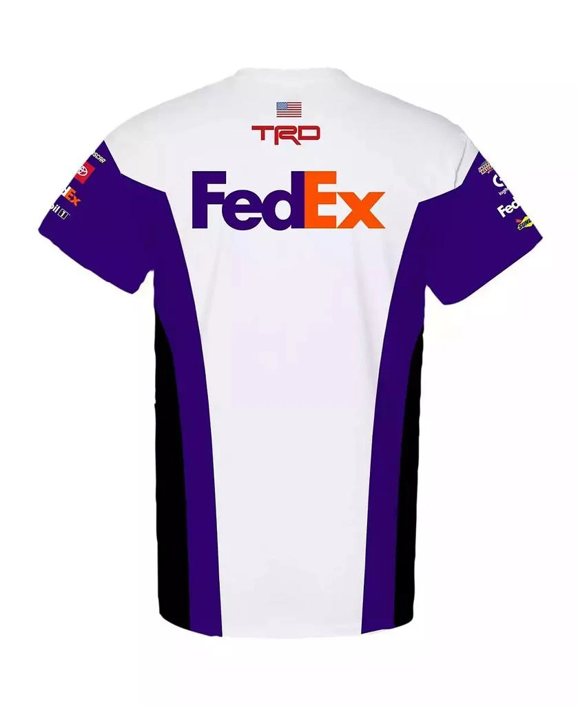Joe Gibbs Racing Team Collection Men's White/Purple Denny Hamlin FedEx Uniform T-Shirt 2