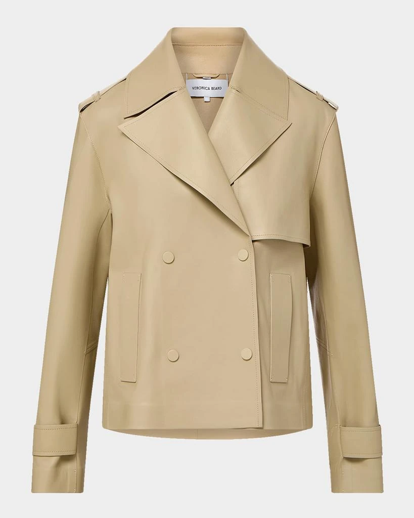 VERONICA BEARD Heathcliff Cropped Leather Trench Coat