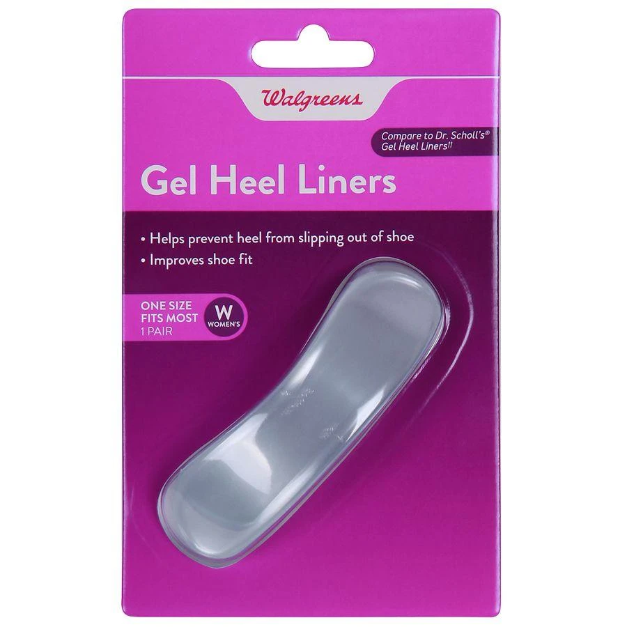 Walgreens Women's Gel Heel Liners One Size Fits Most 1