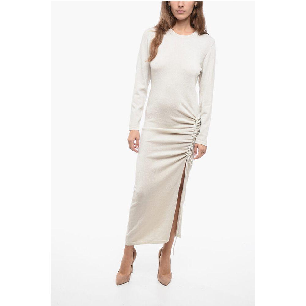 Parosh Stretchy Lurex Knitted Dress with Women's Draw-String