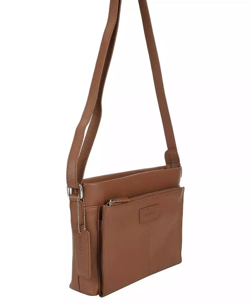 Mancini Leather Goods Pebble Loretta Leather Crossbody Handbag with Organizer 8