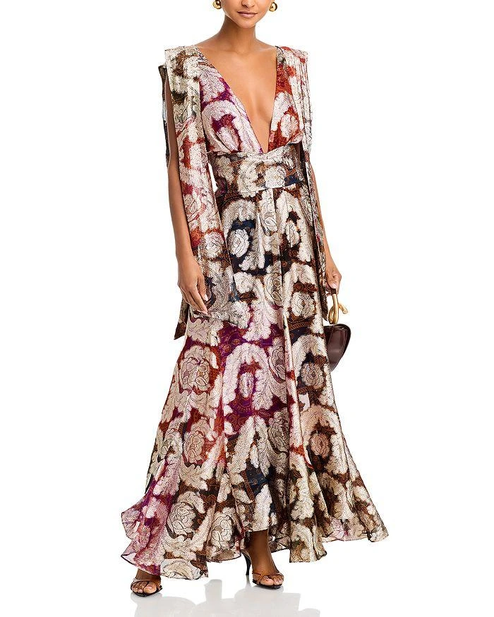 Farm Rio Metallic Plunging Neck Gown 3