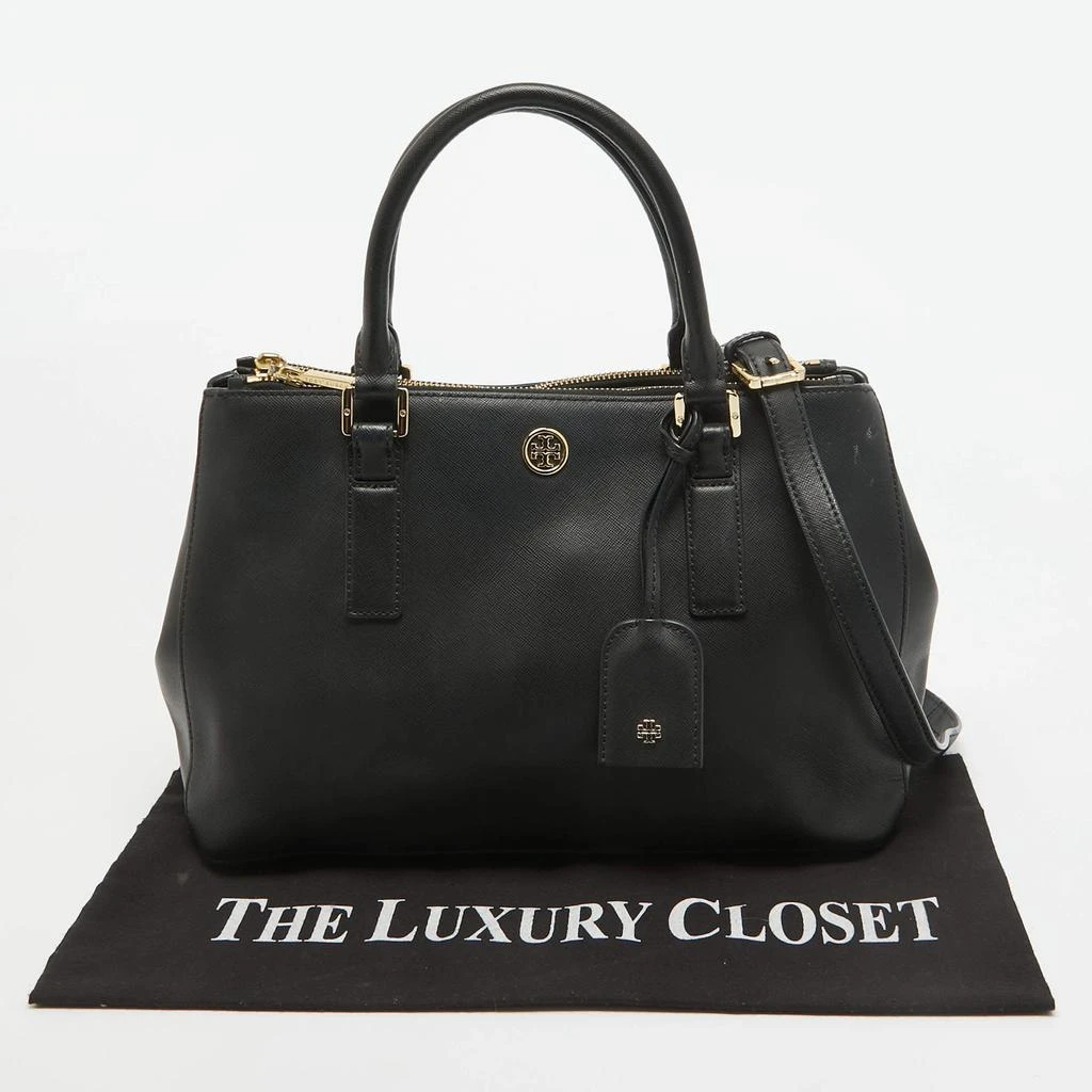 Tory Burch Tory Burch Black Saffiano Leather Double Zip Robinson Tote 11