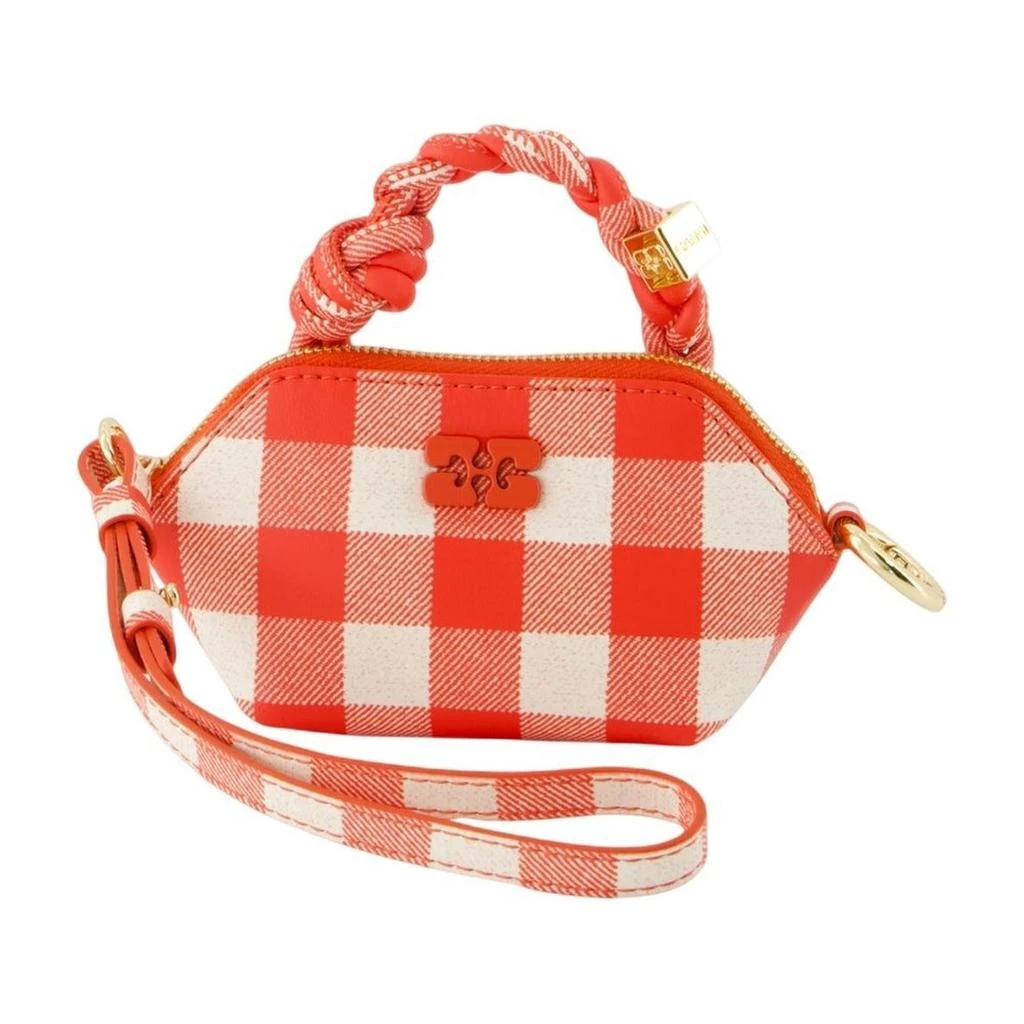 Ganni Bou Nano Keyring - Leather - Red