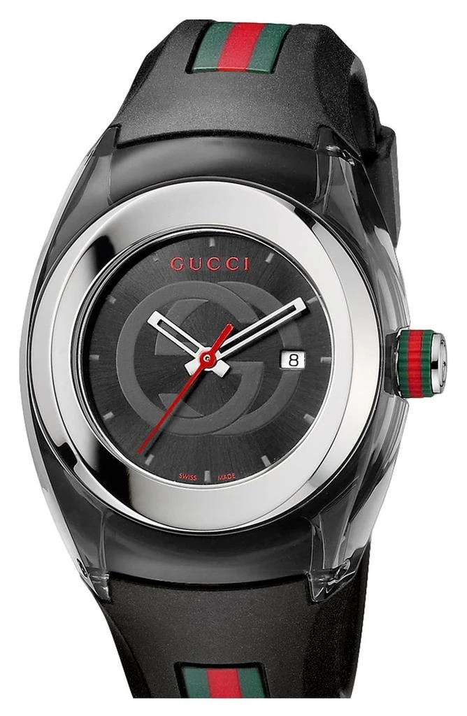 Gucci 'Sync - Medium' Rubber Strap Watch, 36mm 1