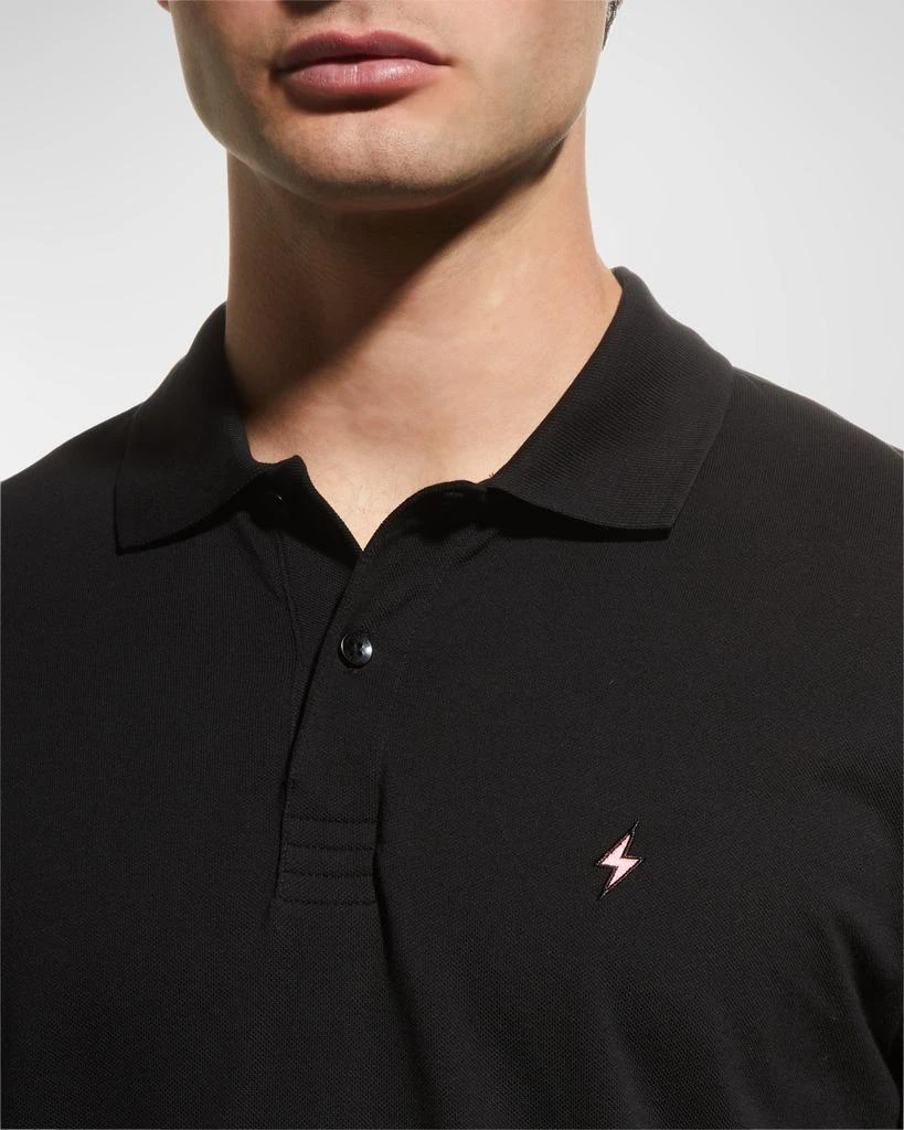 Jared Lang Men's Lightning Bolt Pima Cotton Knit Piqué Polo Shirt 5