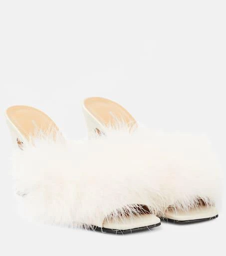 MAISON MARGIELA Feather-embellished mules 1