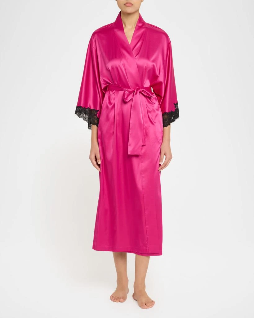 Natori Peony Glamour Lace-Trim Robe 2