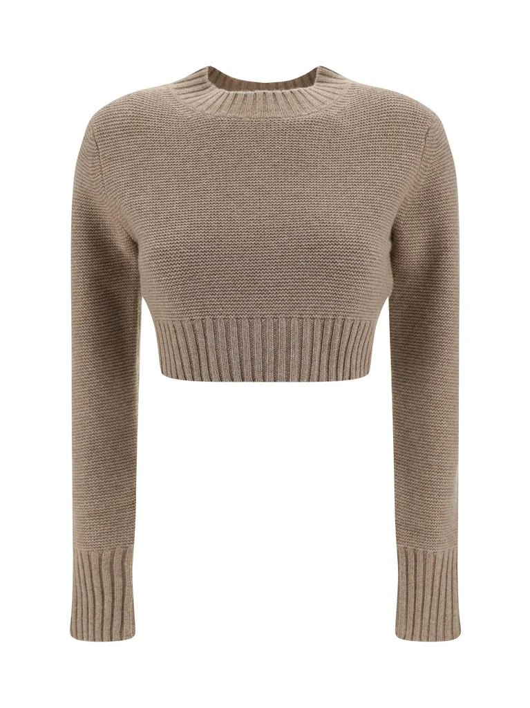 Max Mara Max Mara Crewneck Long-Sleeved Cropped Jumper from Cettire