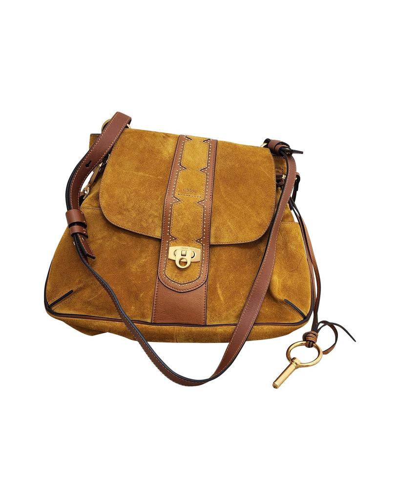 Chloé Chloé Medium Lexa Satchel Bag in Brown Suede