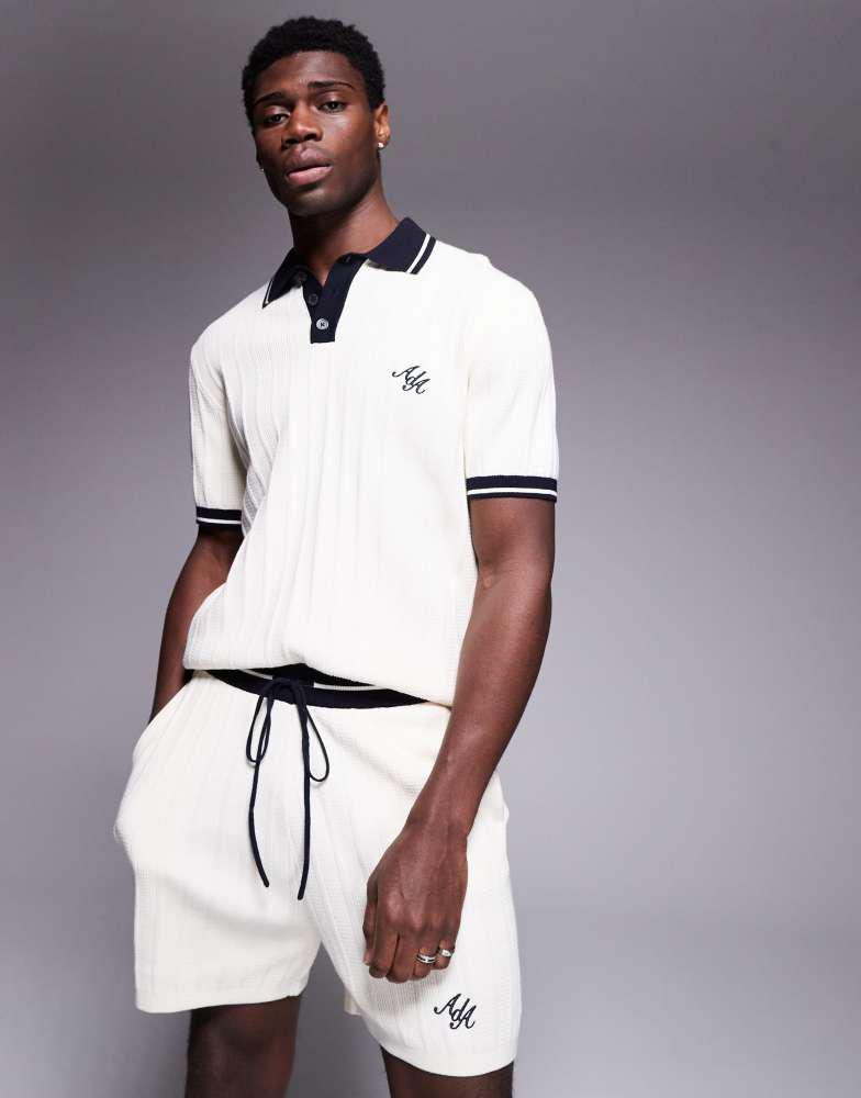 ★★Adairs★★ Waffle Short Sleeve Polo Shirt Wonder White J adidas Originals Waffle short sleeve polo shirt in wonder