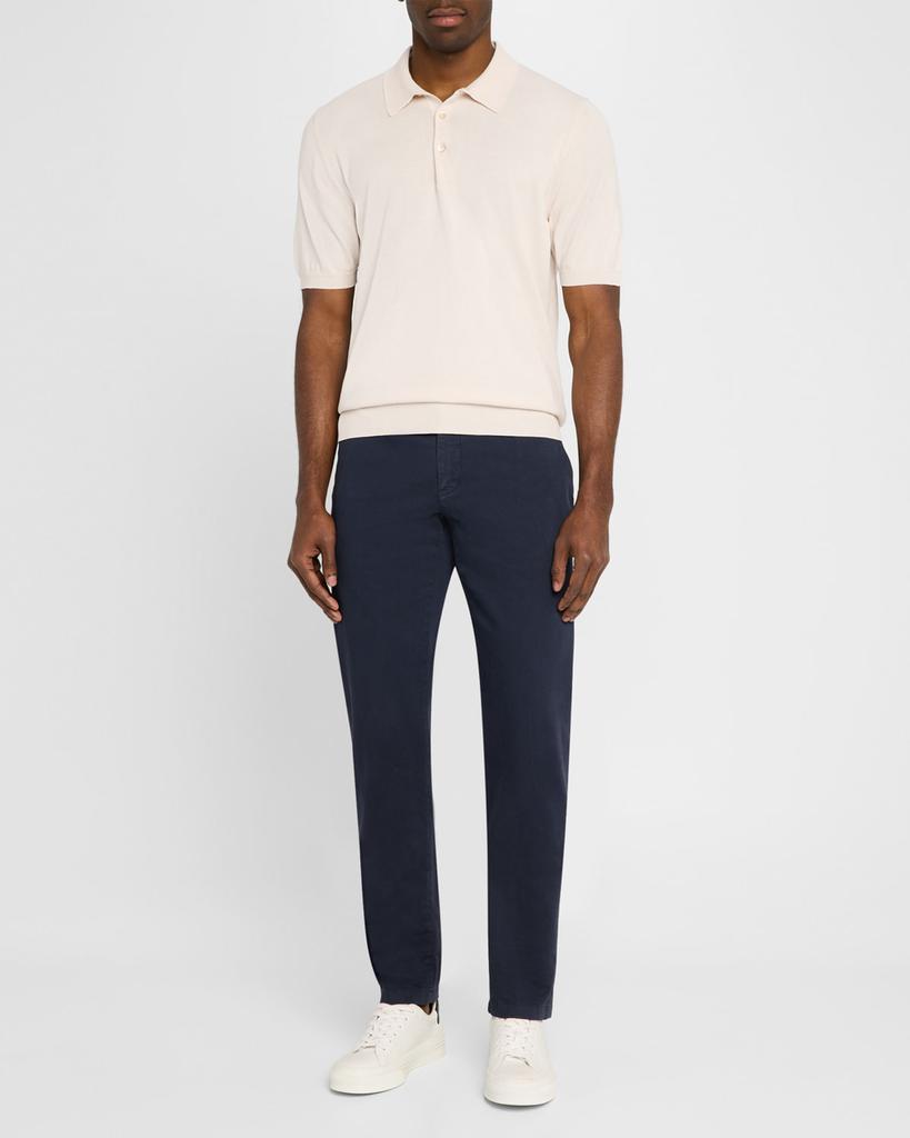 BOGLIOLI Men's Garment-Washed Cotton Polo Shirt