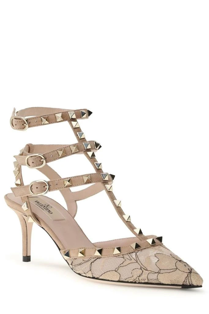 Valentino Valentino Garavani Rockstud Pointed Toe Lace Pumps 2