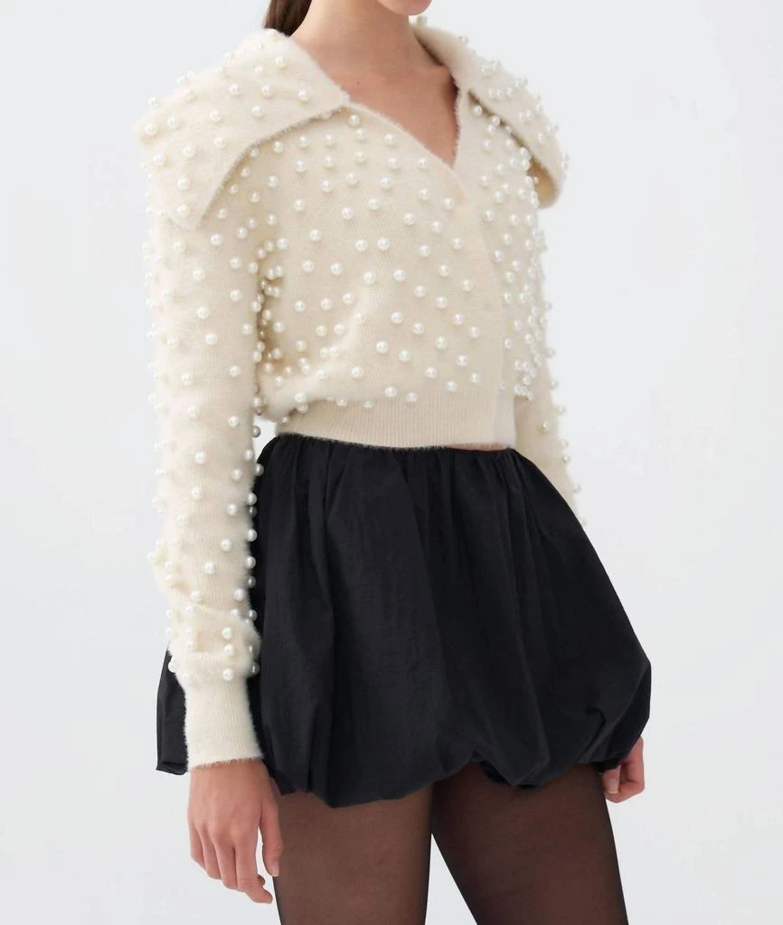 Nocturne Nocturne - Wide Neck Knit Polo Top