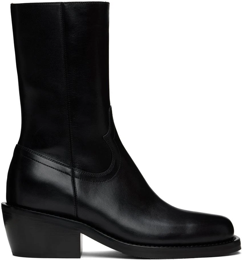 Dries Van Noten Black Leather Boots 1