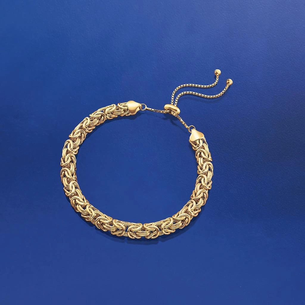Ross-Simons 18kt Gold Over Sterling Silver Byzantine Bolo Bracelet 5