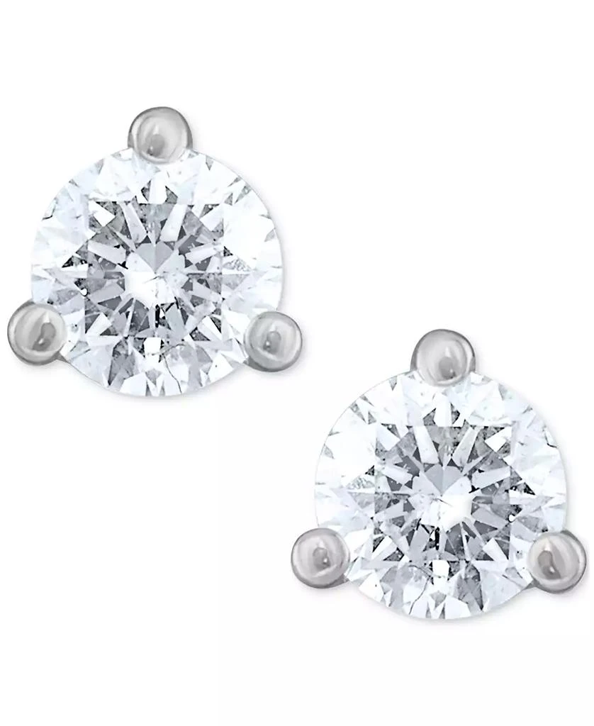 Macy's Certified Near Colorless Diamond Stud Earrings (1 ct. t.w.) in 18k White Gold 3