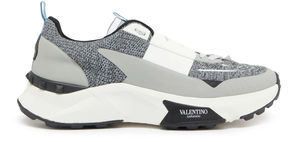 Valentino True Act openwork fabric and rubberized fabric sneakers 2