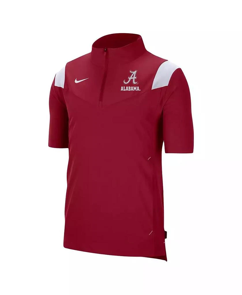 NIKE Men's Crimson Alabama Crimson Tide Coach Short Sleeve Quarter-Zip Jacket 5