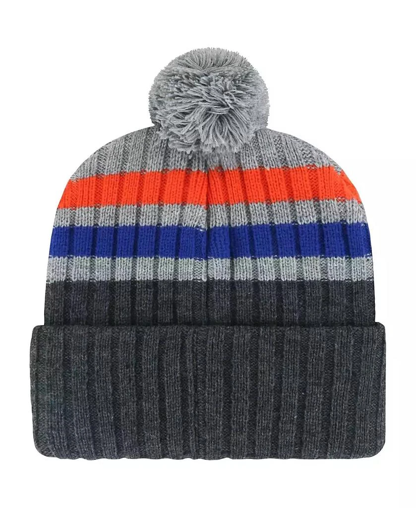 47 Brand Men's Charcoal Florida Gators Stack Striped Cuffed Knit Hat with Pom 2