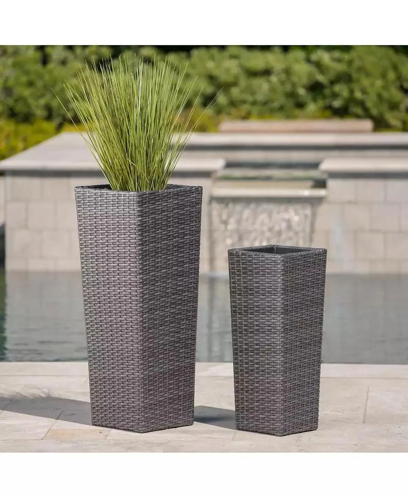 Streamdale Furniture Wicker 
Iron Patio Planter Set - Elegant Herb 
Flower Pots 3