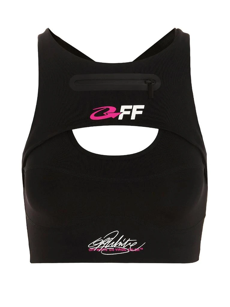 Off-White Off-White For Run Logo Printed Cut-Out Sports Bra 1