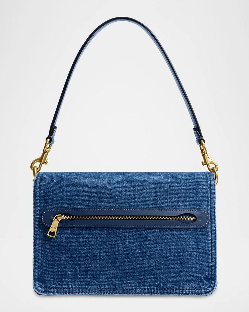 Coach Tabby Washed Denim Shoulder Bag with Chain 2