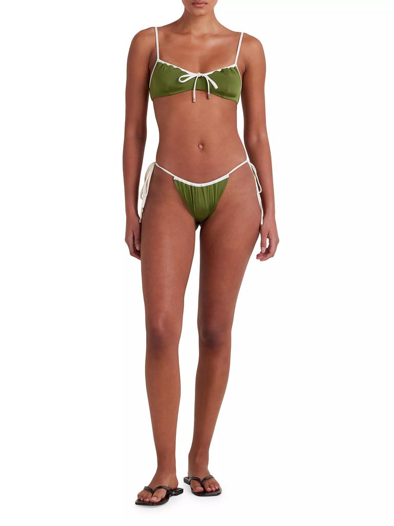 Peony Ruched Channel String Bikini Bottom