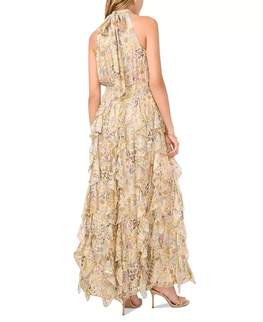 1. State Women's Floral Smocked Cascade-Ruffle Halter Maxi Dress 2