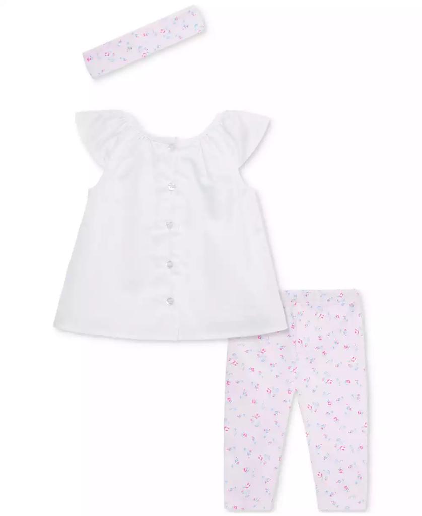 Little Me Baby Girls Rosy Breeze Cotton Tunic, Leggings & Headband, 3 Piece Set