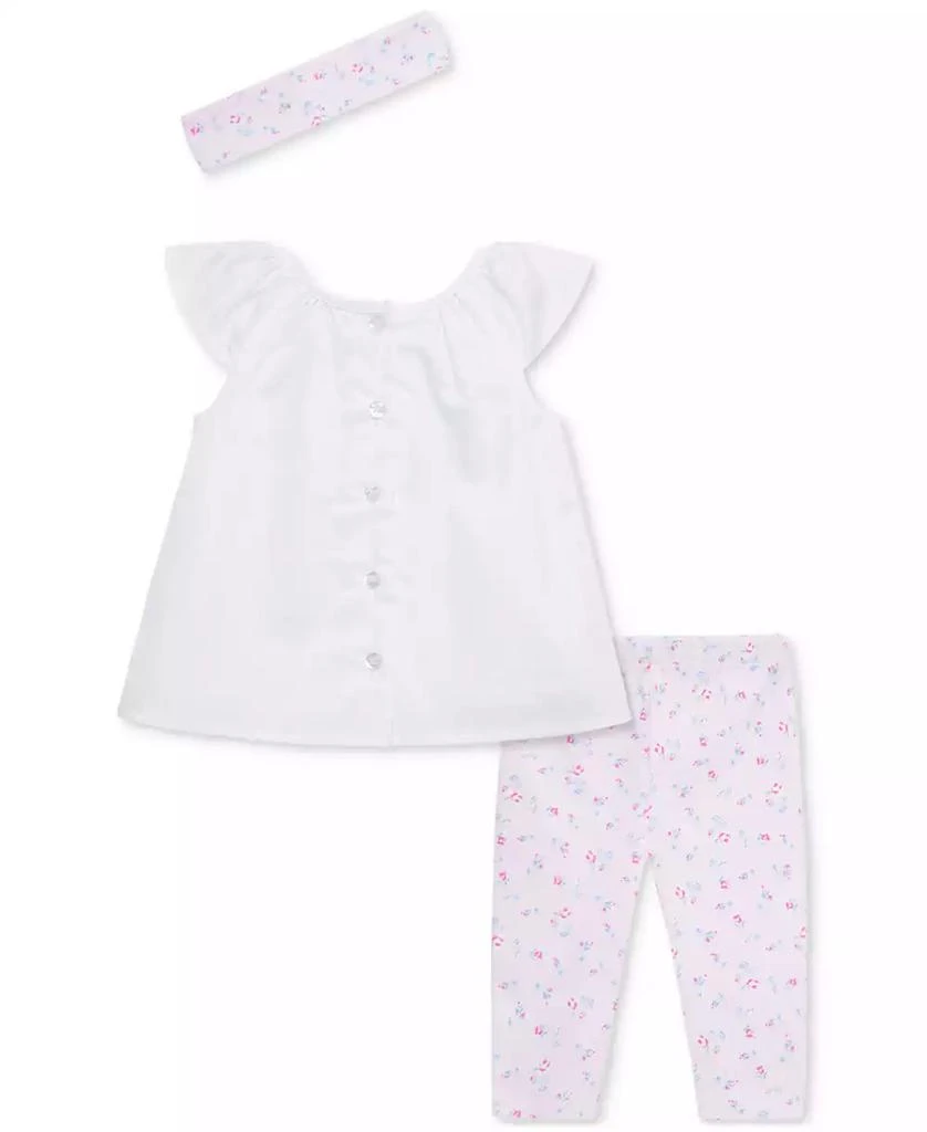 Little Me Baby Girls Rosy Breeze Cotton Tunic, Leggings & Headband, 3 Piece Set 2