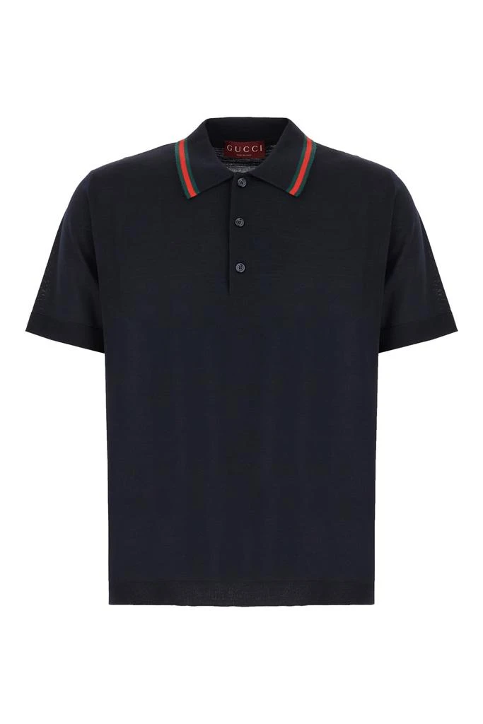 Gucci Midnight Blue Wool Polo Shirt 1