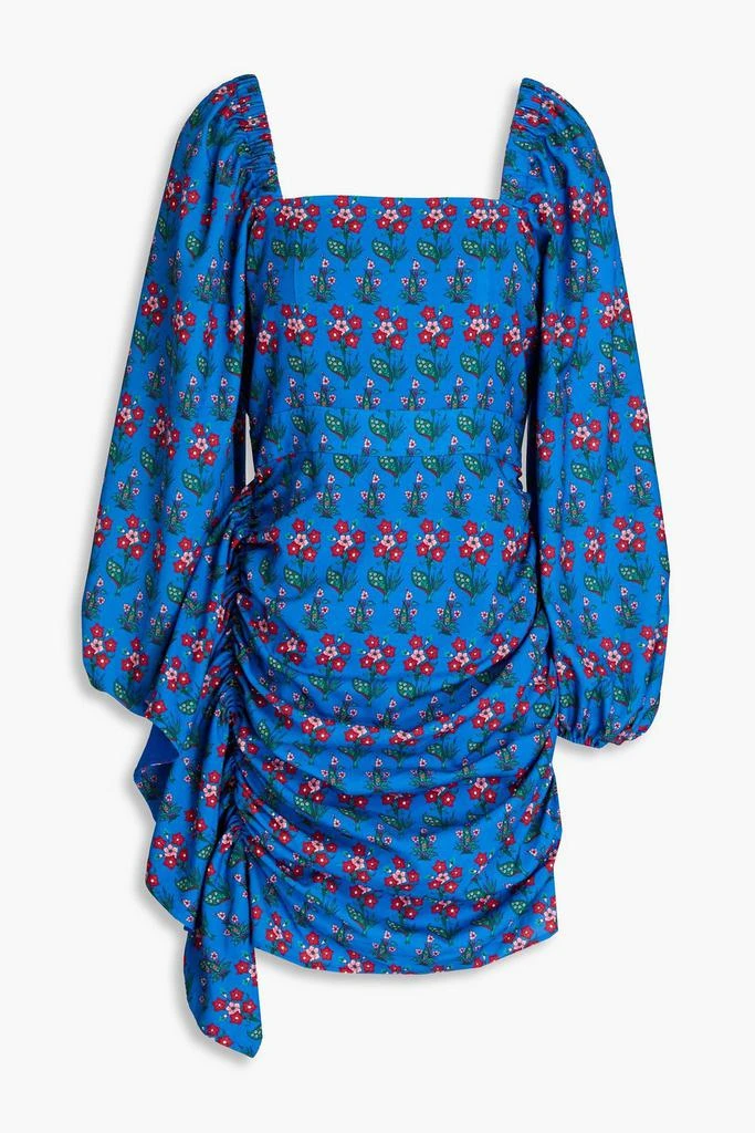 Rhode Mina draped floral-print crepe de chine mini dress 1