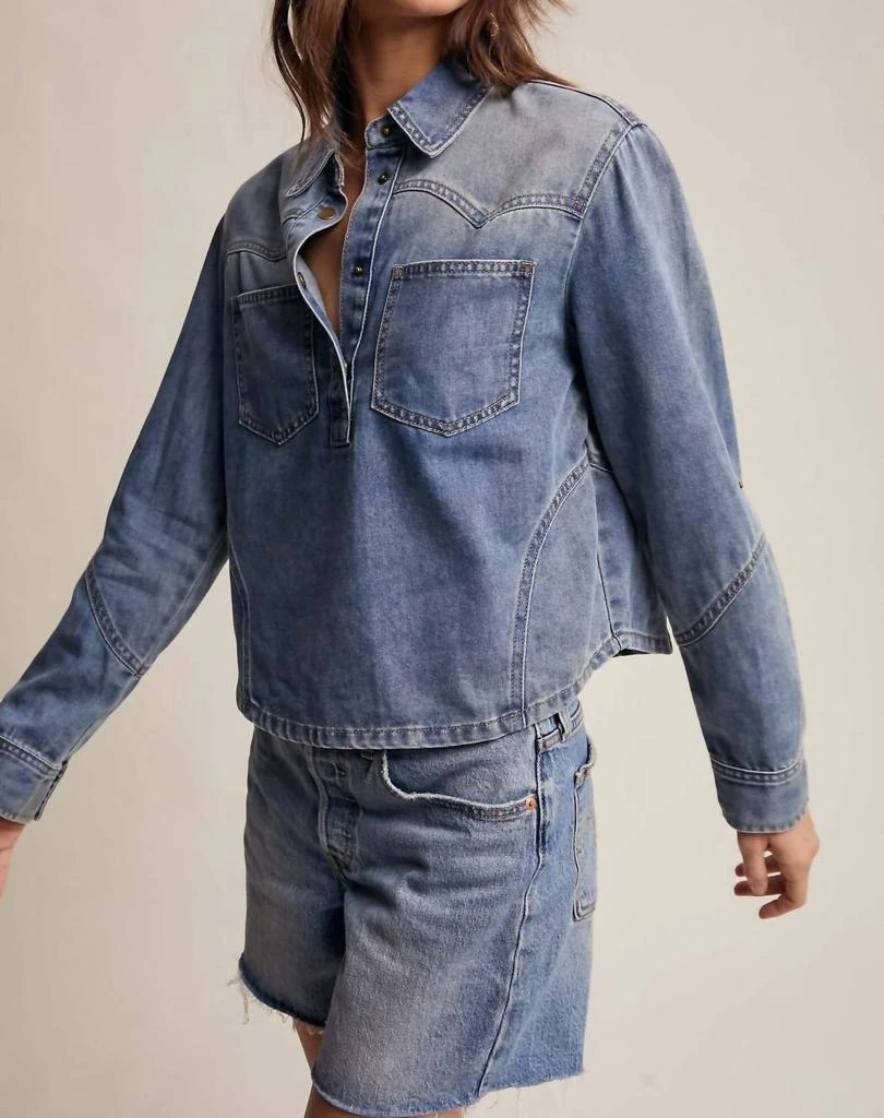 Listicle Listicle - Vintage Western Denim Top with Pockets